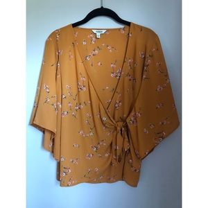 Express floral wrap blouse